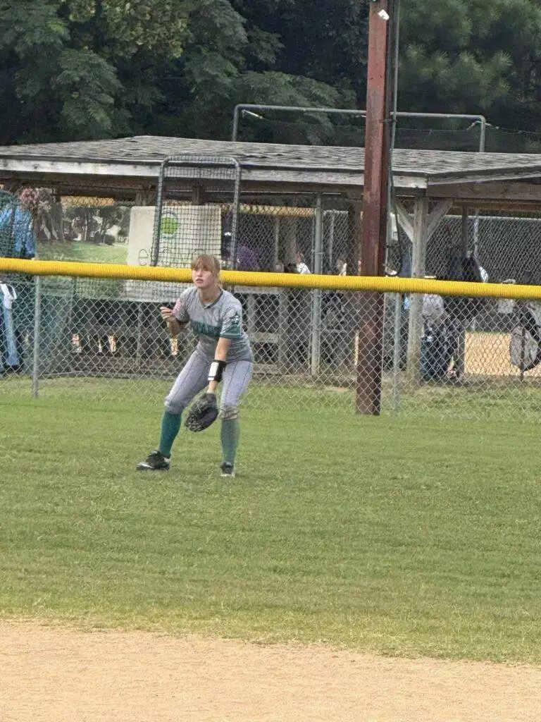 Abigail in outfield on August 23, 2025 in Clayton, NC.