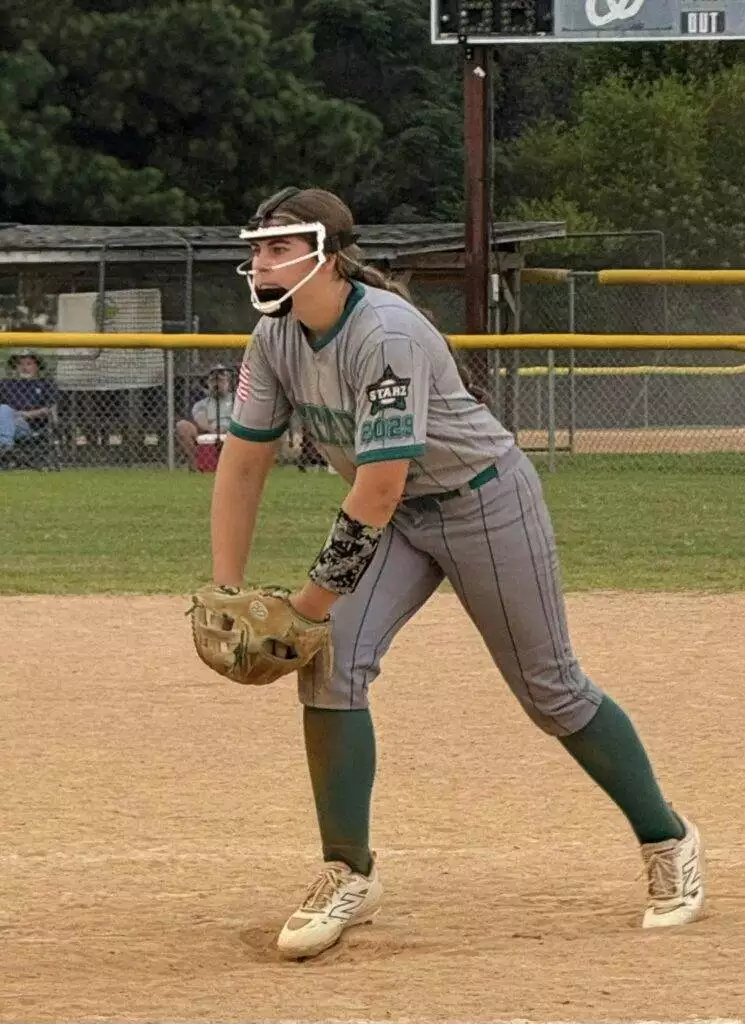 Breelyn pitching on August 23, 2025 in Clayton, NC.