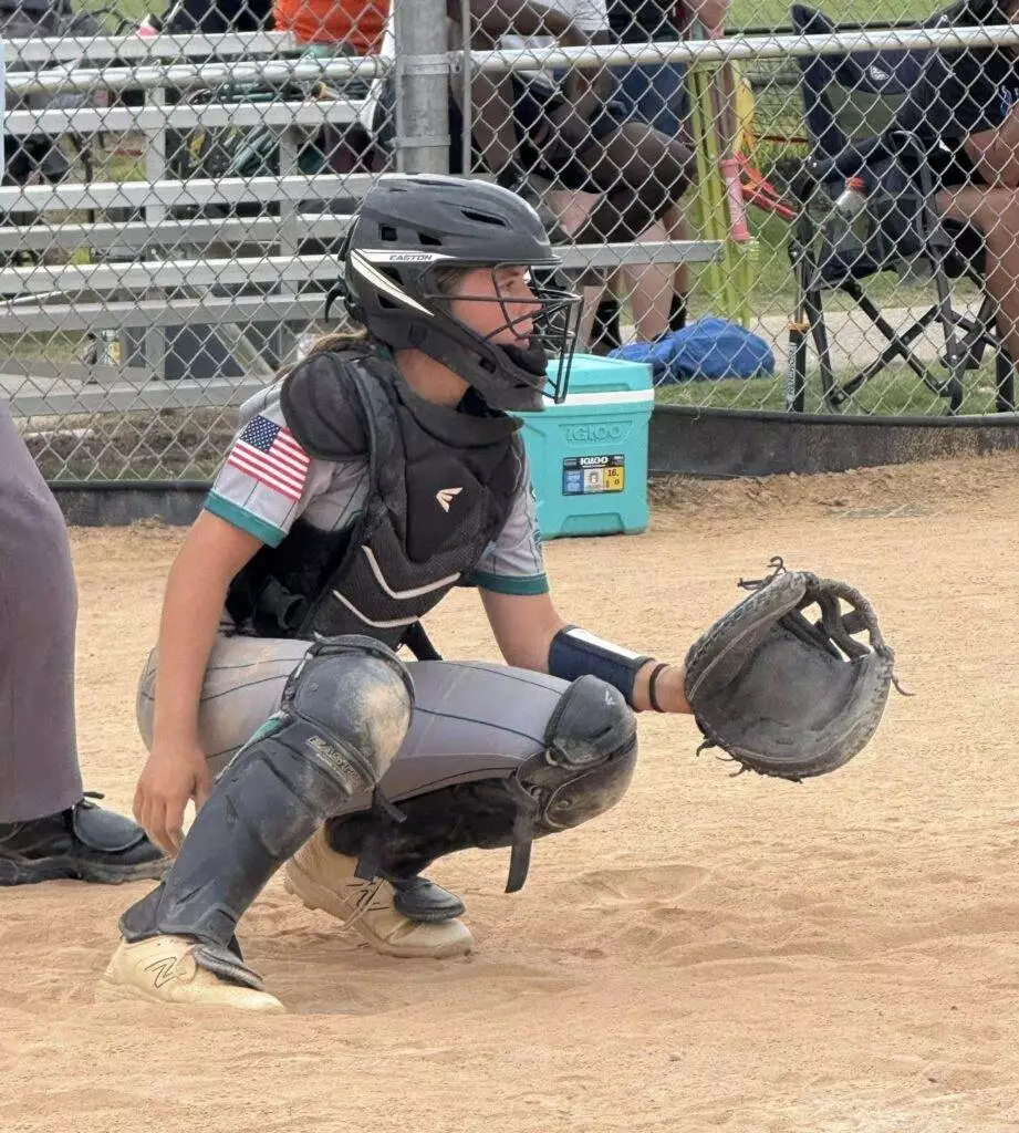 Haley catching on August 23, 2025 in Clayton, NC.