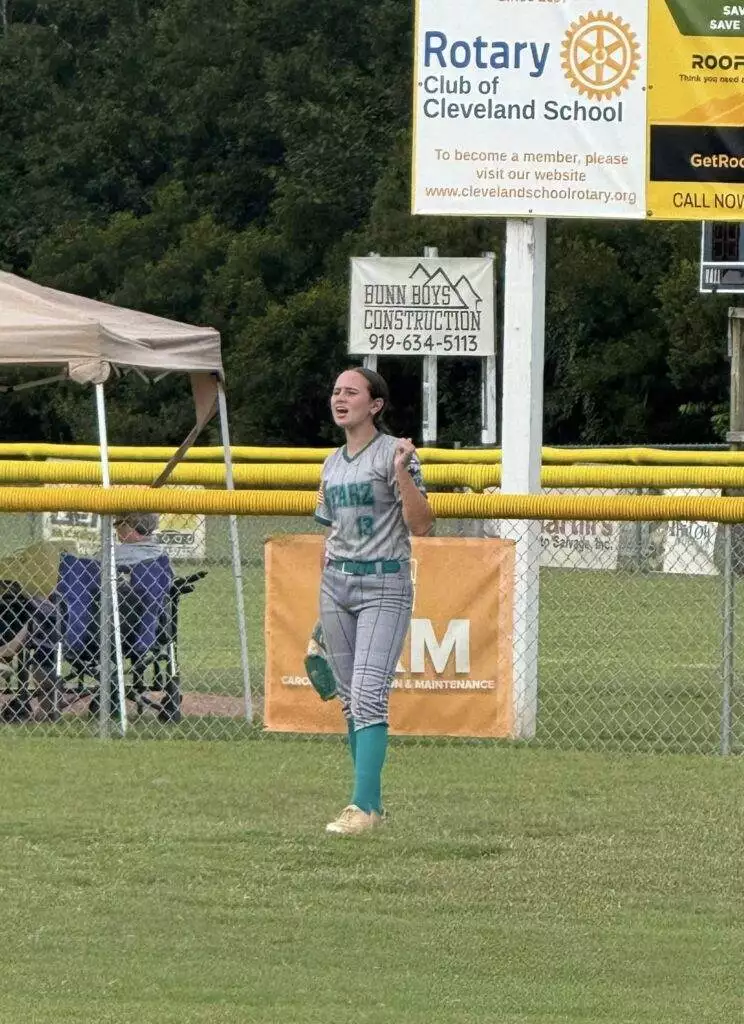 Kimberlin in outfield on August 23, 2025 in Clayton, NC.