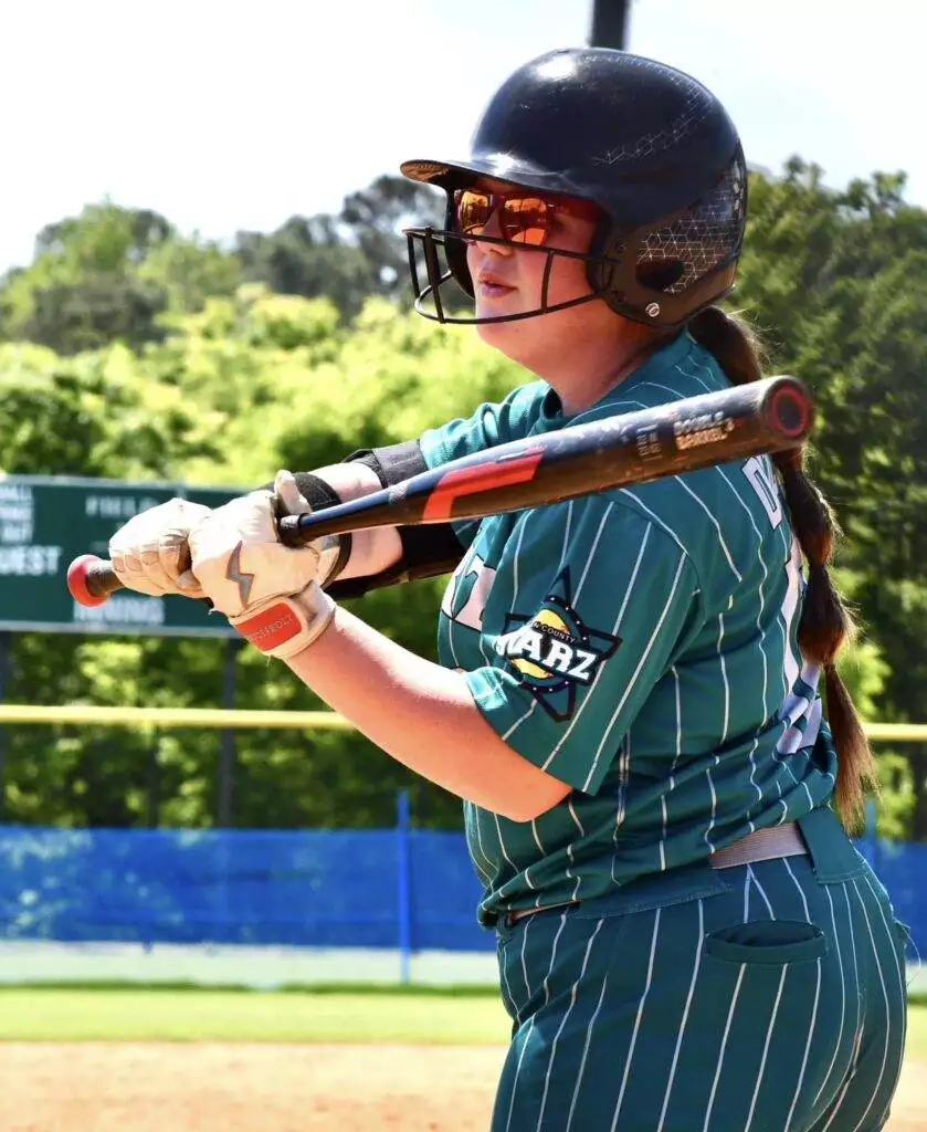Abby at bat in Raleigh on April 13, 2025