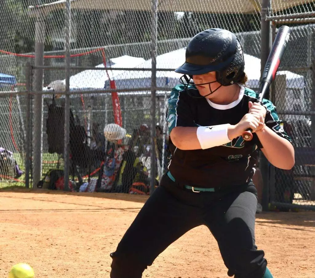 Abby at bat in Clayton on June 21, 2025