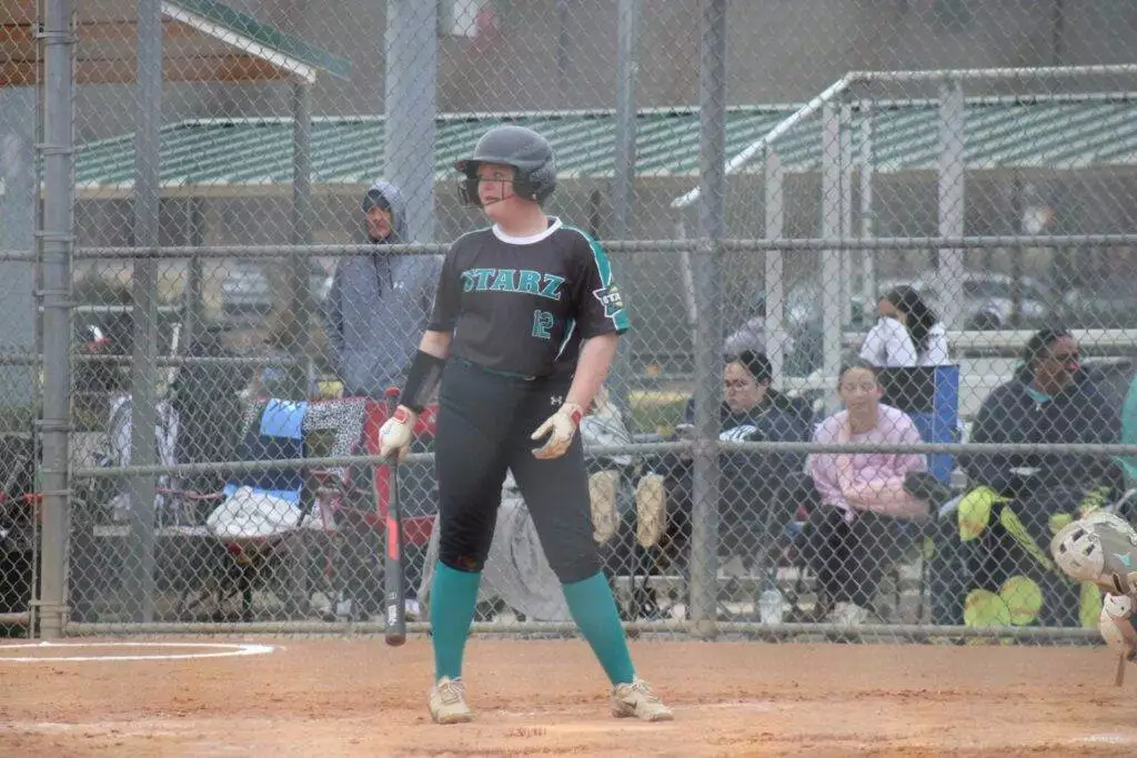 Abby at bat in Cary on March 15, 2025