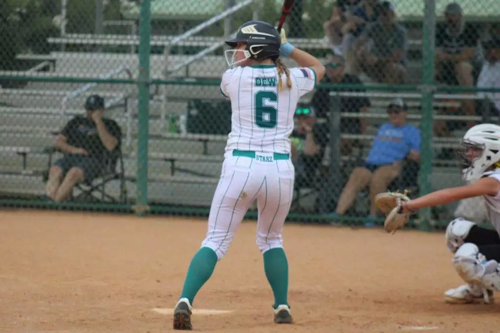 #6 Abigail Dew at bat in Apex, NC on July 19, 2025