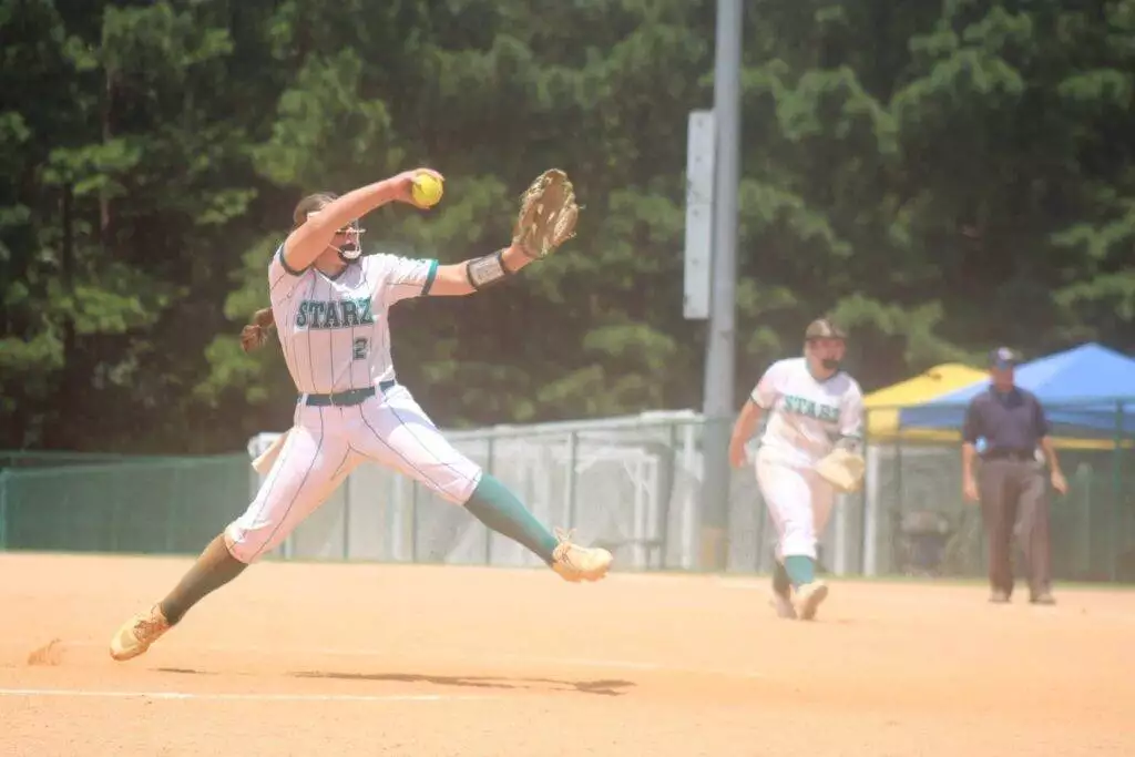 #2 Breelyn Peed pitching in Apex, NC on July 19, 2025