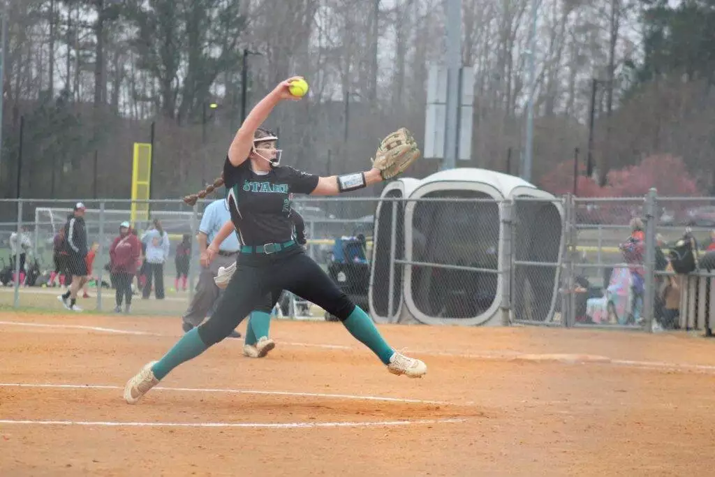 Breelyn pitching in Cary on March 15, 2025