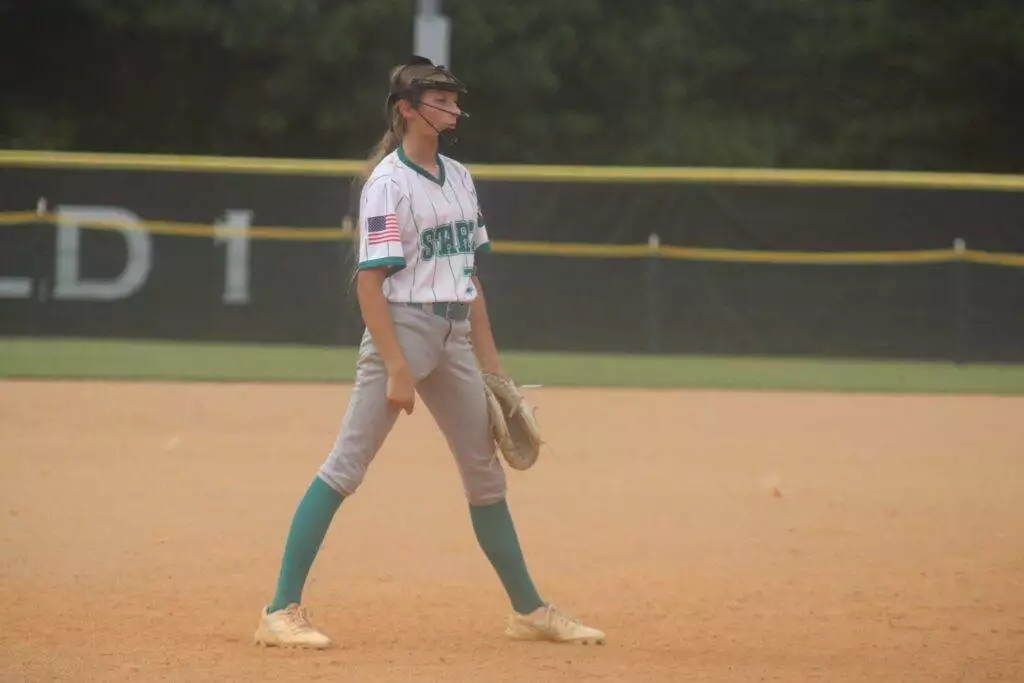 #7 Brissa Matheson fielding in Apex, NC on July 19, 2025