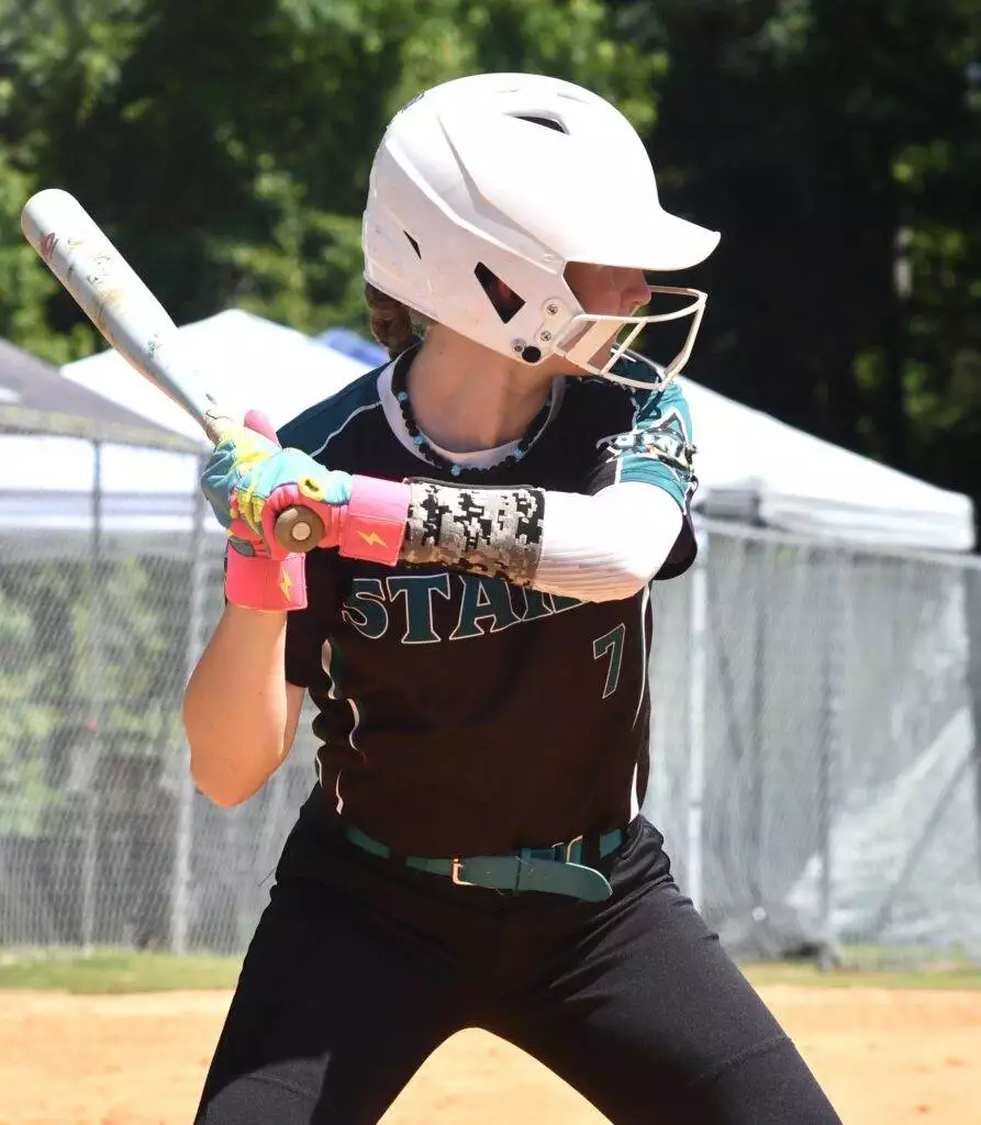Brissa at bat in Clayton on June 21, 2025