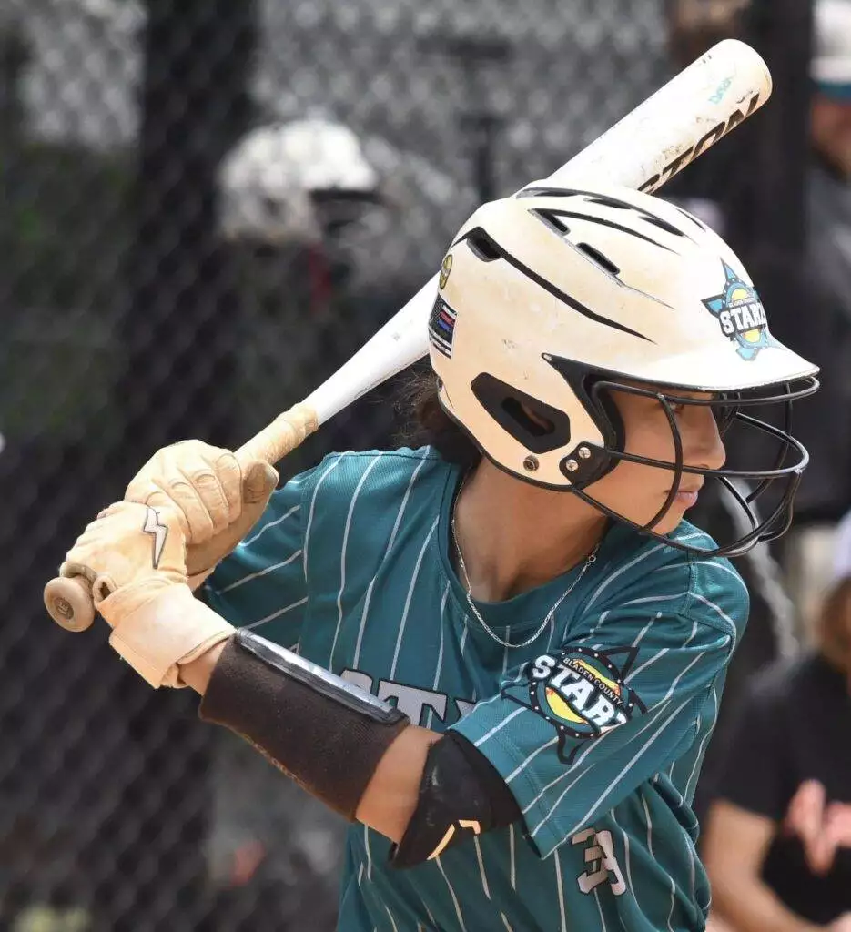Emilia at bat in Raleigh - May 10, 2025