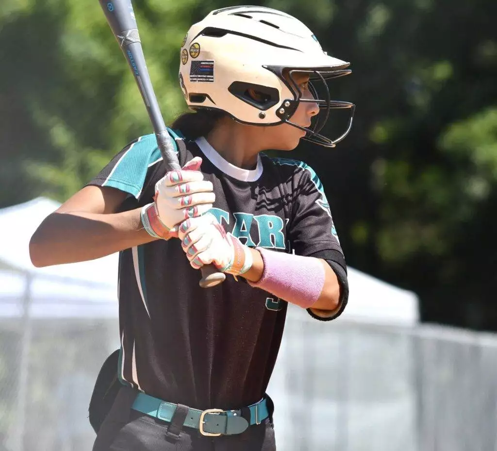 Emilia at bat in Clayton on June 21, 2025