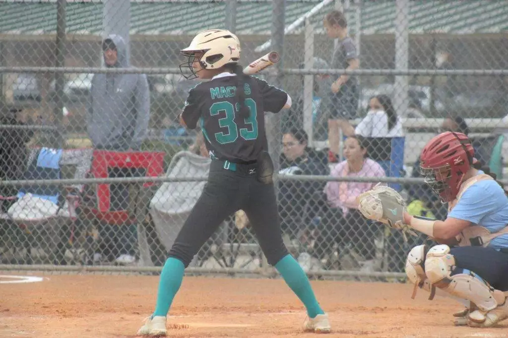 Emilia at bat in Cary on March 15, 2025