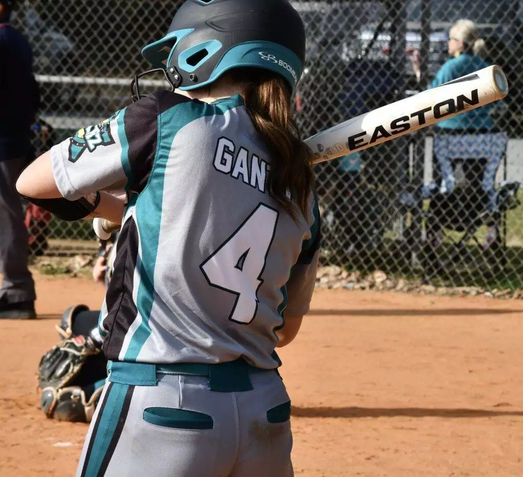 Haley at bat in Kinston on March 29, 2025