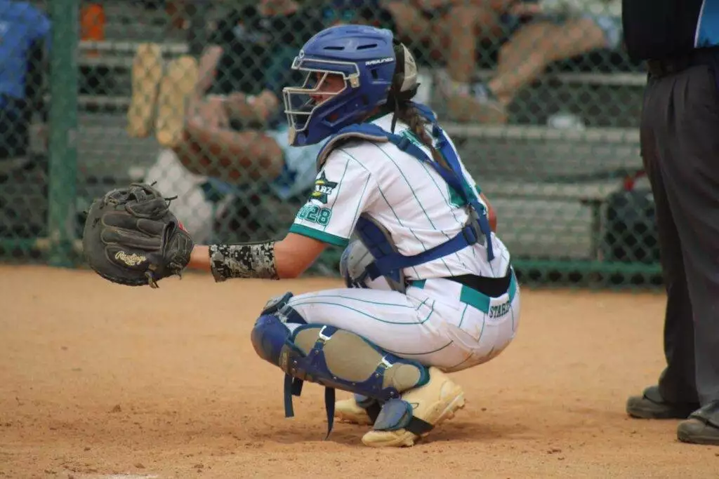 #4 Haley Gantt catching in Apex, NC on July 19, 2025