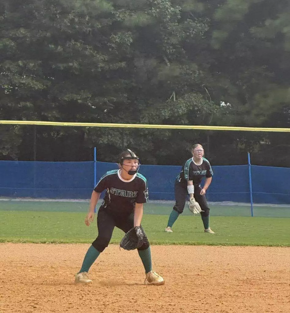 Haley and Abby fielding at Tier One Edge Showcase tournament - August 9-10, 2025 in Raleigh, NC