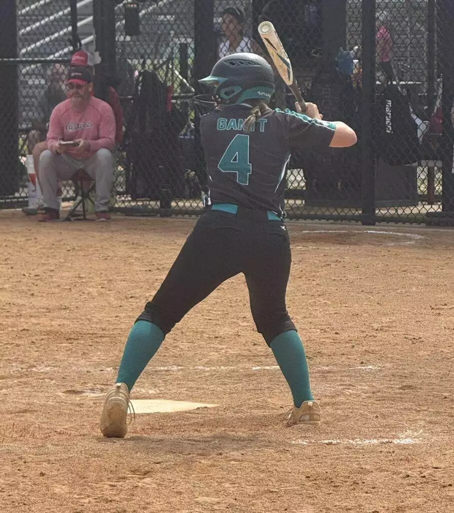 Haley at bat at Tier One Edge Showcase tournament - August 9-10, 2025 in Raleigh, NC