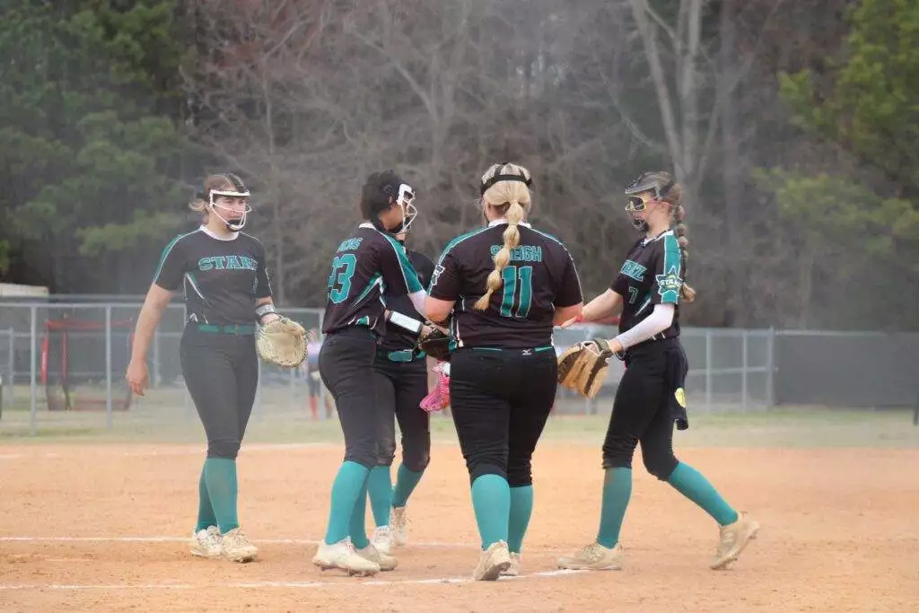 Infield celebration in Cary on March 15, 2025