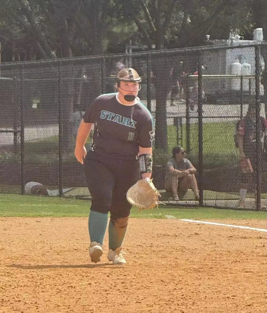 Kenley fielding at Tier One Edge Showcase tournament - August 9-10, 2025 in Raleigh, NC