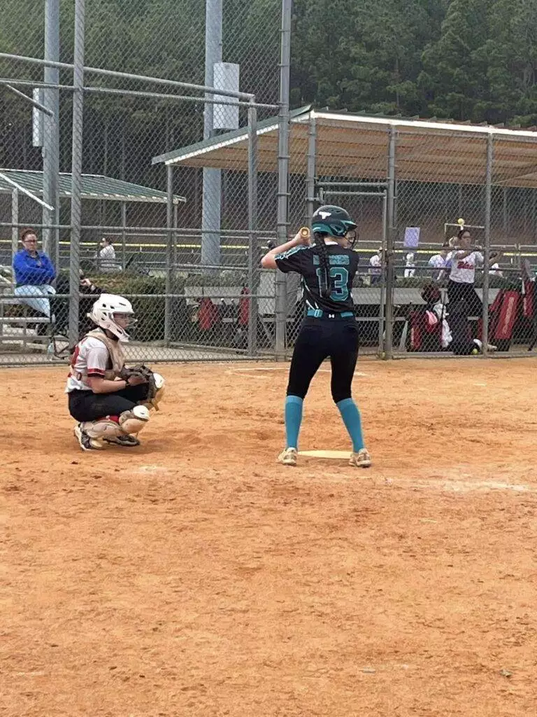 Kimberlin at bat in Cary on March 15, 2025