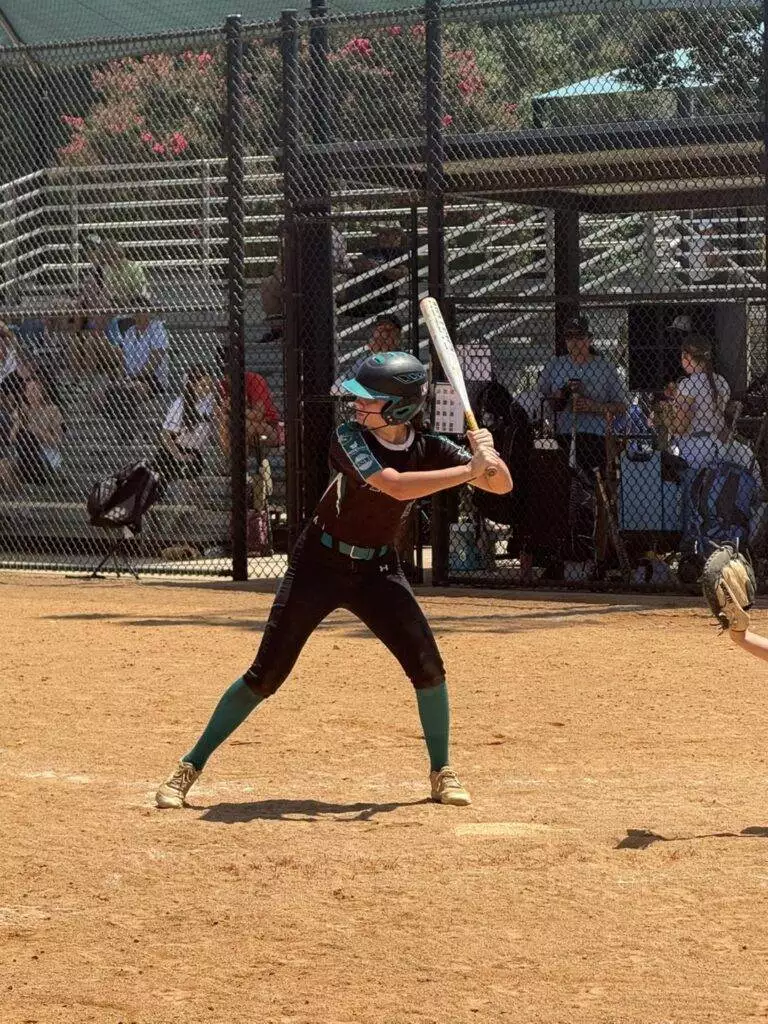 Kimberlin at bat at Tier One Edge Showcase tournament - August 9-10, 2025 in Raleigh, NC