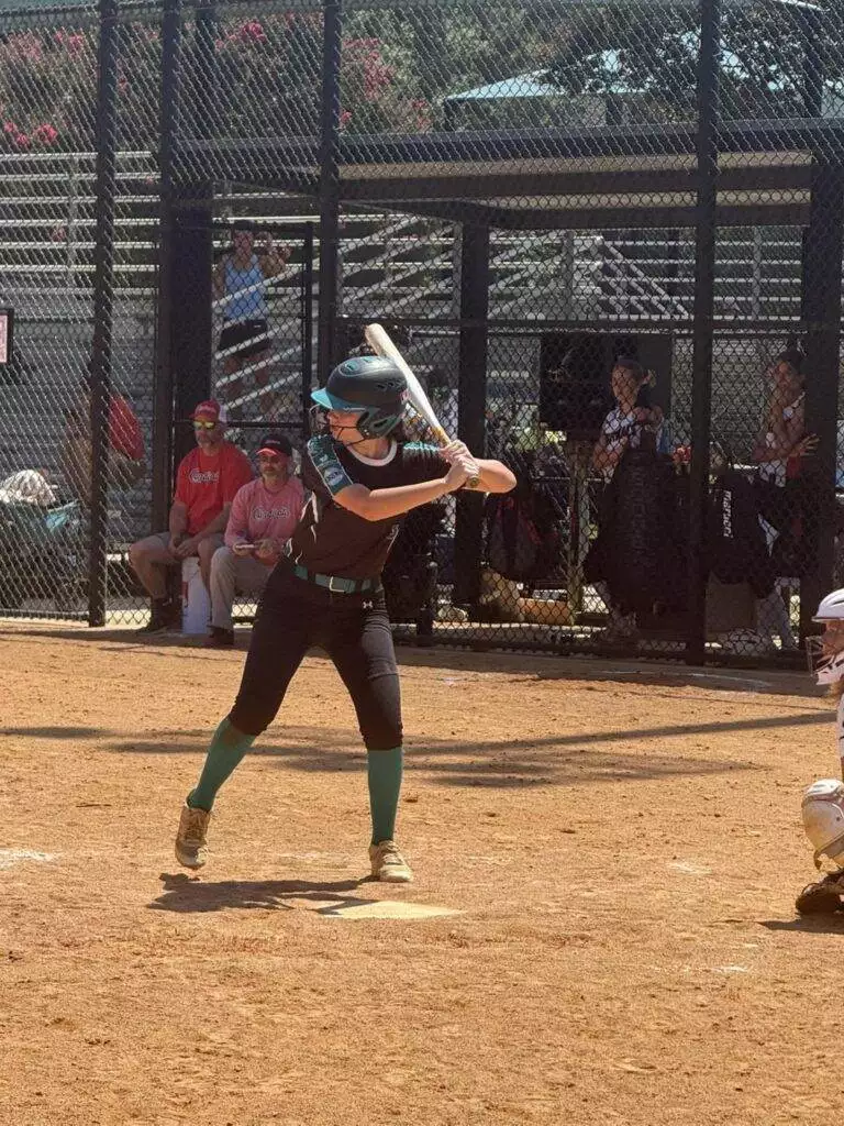Kimberlin at bat at Tier One Edge Showcase tournament - August 9-10, 2025 in Raleigh, NC