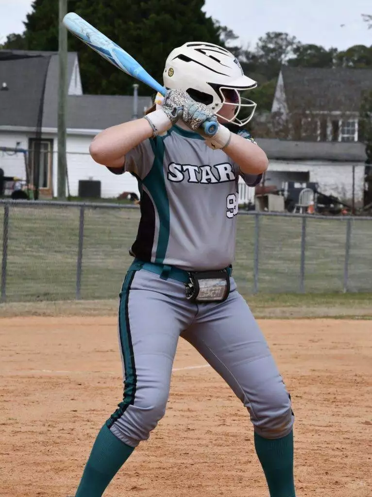 Serenity at bat in Kinston on March 29, 2025