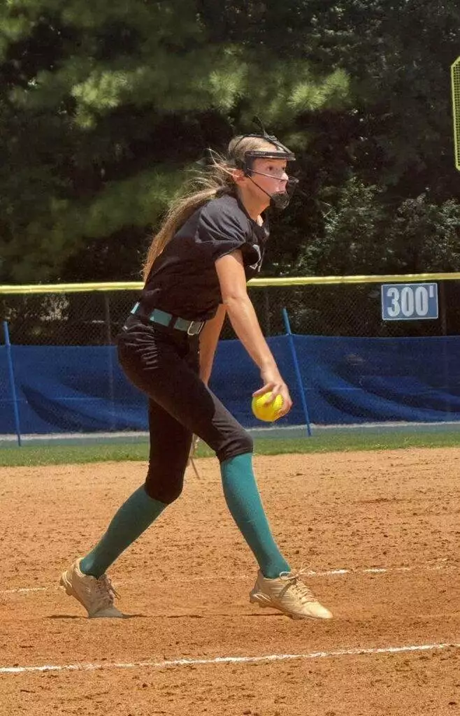 Stevie pitching at Tier One Edge Showcase tournament - August 9-10, 2025 in Raleigh, NC
