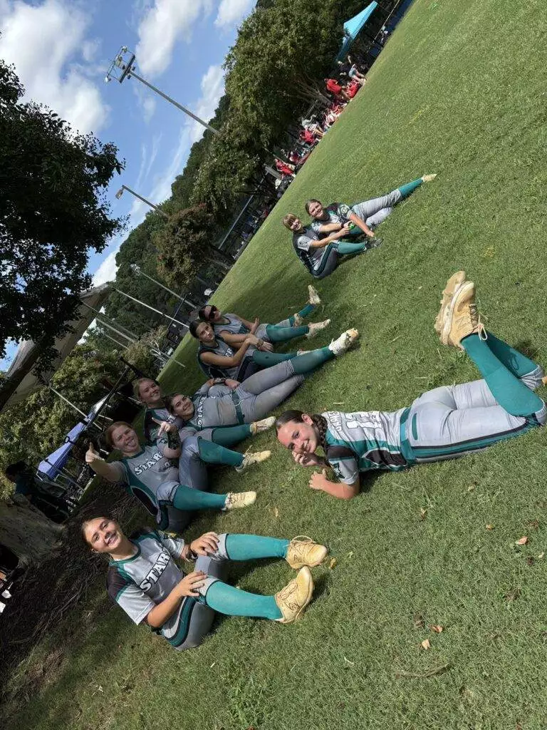 Team fun on the hill between games at Tier One Edge Showcase tournament - August 9-10, 2025 in Raleigh, NC
