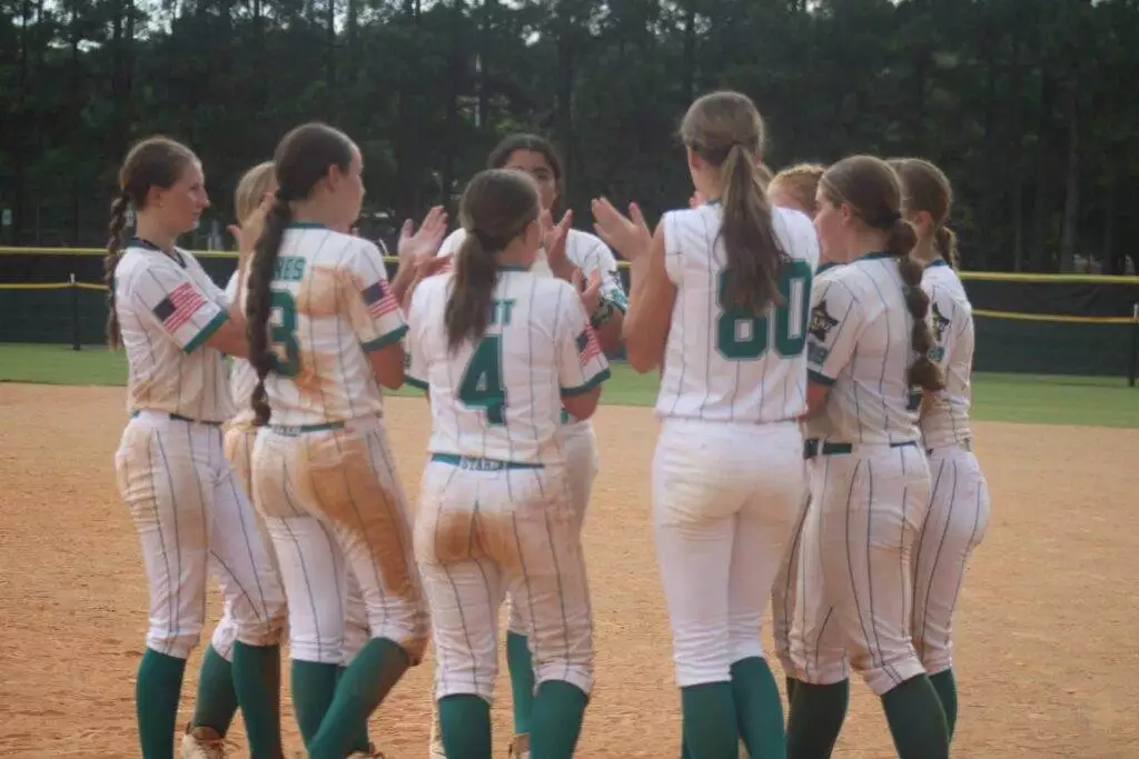 Team huddle before the game for the Bladen County Starz in Apex, NC on July 19, 2025