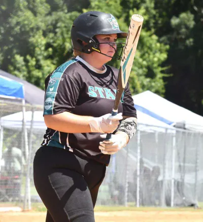 Kenley at bat in Clayton on June 21, 2025