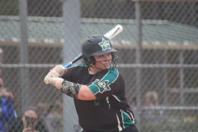 Kenley at bat in Cary on March 15, 2025
